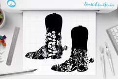 Cowboy Floral Boot SVG, Cowgirl Floral Boots SVG. Country. Product Image 2