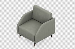 Isometric Arm Chair 3D isolated render Product Image 1