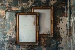 Antique frames on distressed wall Product Image 1