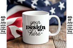 4th of July white 11oz blank coffee mug mockup Product Image 1