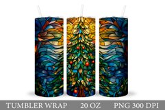 Stained Glass Christmas Tree Tumbler Sublimation Product Image 1