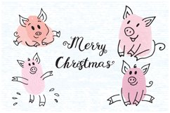 Zodiac Symbol of the New Year 2019 Piggy pink fun Fingerprin Product Image 5