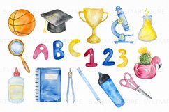 Back to School watercolor clipart Product Image 3