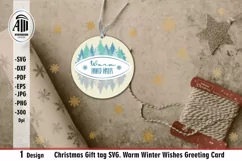 Christmas tags SVG|Warm winter wishes giftg card SVG Product Image 1