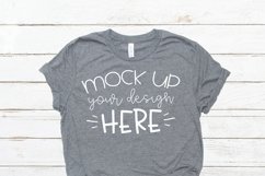 Mock up Bella Canvas 3001 Deep Heather Unisex Mockup Product Image 1