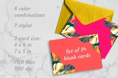 Blank Cards with Monstera Tropical Leaves 24 PNG files Product Image 4