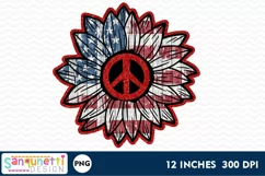 Patriotic Sunflower With Peace Sign PNG Sublimation Product Image 2