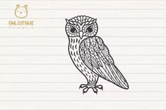 Owl in the Branches svg, Owl Zentangle svg, Owl in the Leave Product Image 3