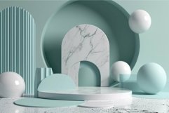 Modern geometric display platform with abstract shapes Product Image 1