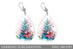 Christmas Flowers Earring. Christmas Tree Earring Design Product Image 1