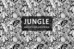 JUNGLE - ANTISTRESS. Set of coloring with tropical leaves Product Image 5