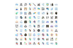 Large set of diverse multicolored isometric icons Product Image 1