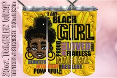 3D I Am Black Girl Puff Tumbler Wrap 20oz Sublimation, Afro Product Image 1