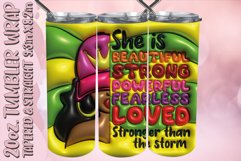 3D Puff Tumbler Wrap 20oz, She Is Strong Sublimation PNG Product Image 1