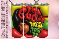 3D Puff Tumbler Wrap 20oz, Black History PNG, Afro Woman Product Image 1