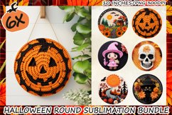 3D Halloween Round Door Sign Sublimation Bundle PNG, Witch Product Image 1