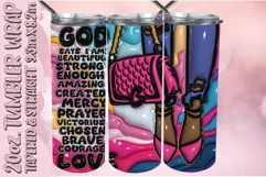 3D God Says I Am Chosen Puffy Tumbler Wrap 20oz Sublimation Product Image 1