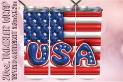 3D American Flag Tumbler Wrap 20oz, 4th Of July Sublimation Product Image 1