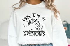 Vibing With My Demons Svg, Dark Humor Svg, Sarcasm Svg Product Image 3