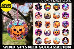 Halloween Wind Spinner Sublimation Bundle Designs, Pumpkin Product Image 1