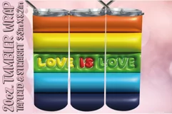 3D LGPT Flag Tumbler Wrap 20oz Love Is Love Sublimation PNG Product Image 1