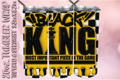 3D Puff Tumbler Wrap 20oz, Black King PNG, Father's Day PNG Product Image 1