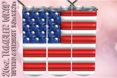 3D American Flag Tumbler Wrap 20oz, 4th Of July Sublimation Product Image 1