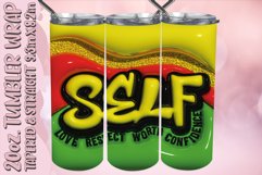 3D Self Love Puff Tumbler Wrap 20oz Sublimation, Woman PNG Product Image 1