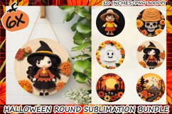 3D Halloween Round Door Sign Sublimation Bundle, Witch PNG Product Image 1