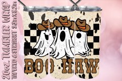 3D Boo Haw Tumbler Wrap 20oz Sublimation, Western Halloween Product Image 1