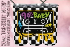 3D Puff Tumbler Wrap 20oz, 90's Baby PNG, 3D Birthday PNG Product Image 1