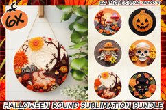 3D Halloween Round Door Sign Sublimation Bundle, Pumpkin PNG Product Image 1