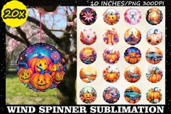 Halloween Wind Spinner Sublimation Bundle PNG, Pumpkin Print Product Image 1