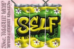 3D Puff Tumbler Wrap 20oz, Self Love PNG, Sublimation, Afro Product Image 1