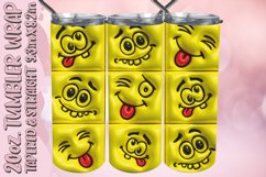 3D Smile Faces Tumbler Wrap 20oz, 3D Smiles Sublimation Product Image 1
