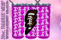 3D Puffy Football Mama Tumbler Wrap 20oz Sublimation PNG Product Image 1
