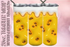 3D Beer Puff Tumbler Wrap 20oz, Father's Day PNG, Drink PNG Product Image 1