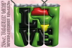 3D Puff Tumbler Wrap 20oz, Love Africa Sublimation, Melanin Product Image 1