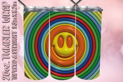 3D Smile Faces Inflated Puff Tumbler Wrap 20oz, 3D Hippie Product Image 1