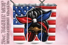 3D Puff American Flag Tumbler Wrap 20oz, 4th Of July, Afro Product Image 1