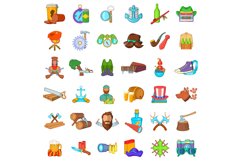 Sawmill icons set, cartoon style Product Image 1