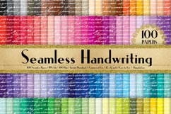 100 Seamless Handwriting Pattern Digital Papers 12 x 12 inch Product Image 1