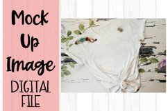 White Short Sleeve Tee Shirt on Weathered Bricks Mock Up Product Image 1