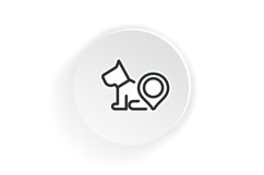 Pet with pinpoint location. Dog here map pointer. Pet shop Product Image 1