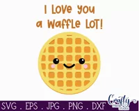I Love You A Waffle Lot | Funny Food Pun Svg Design Product Image 2