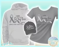 I Wear Gray For My Hero Brain Cancer Ribbon SVG Product Image 2