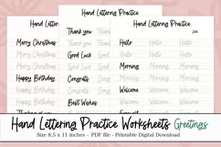 Quirky Script Hand Lettering Worksheets - Greetings Product Image 1