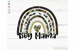 Boy Mama PNG, Camouflage Rainbow PNG Product Image 1