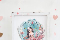 Mermaid Ocean Wreath Sublimation Design, Nautical Clipart Product Image 3