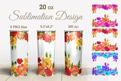 Tumbler Sublimation Design Drawn Poppies 8 PNG files Product Image 1